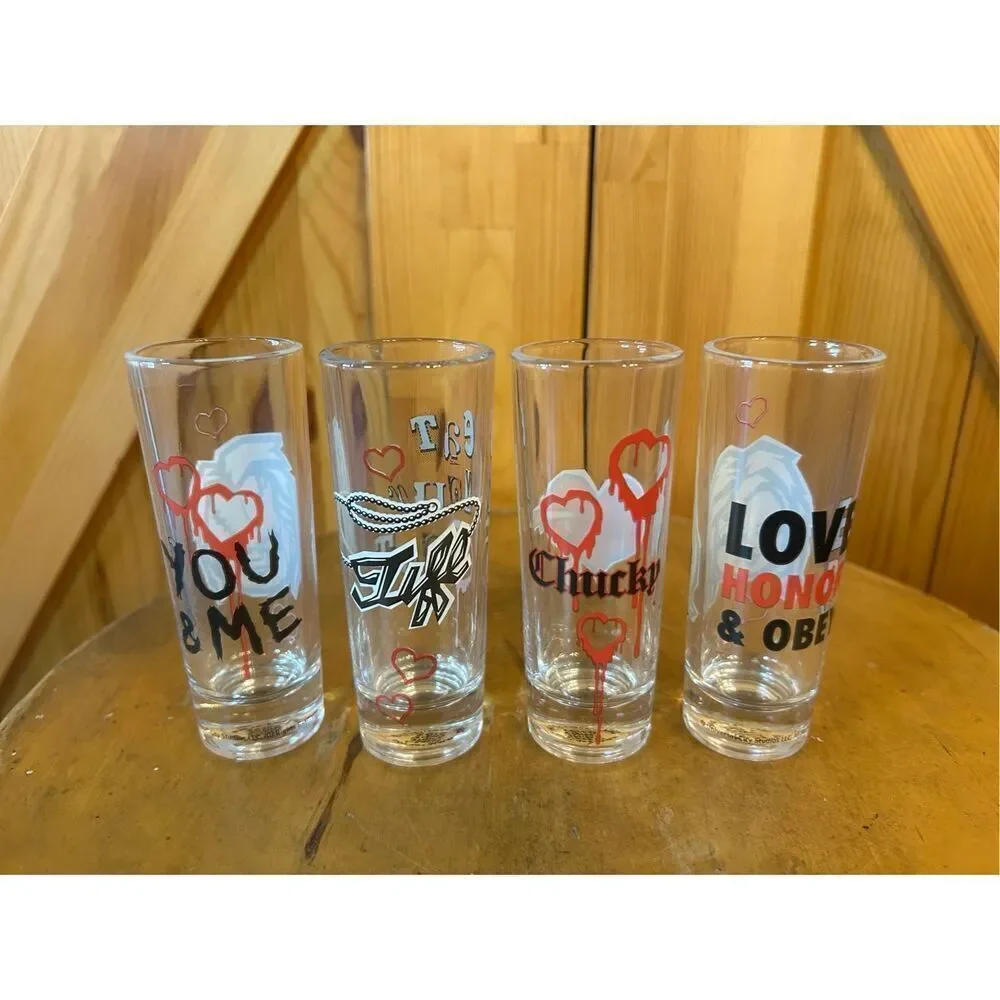 Chucky and Tiffany - Zak Designs 4Pk Mini Glass Shotglasses 4 in. tall (5058)